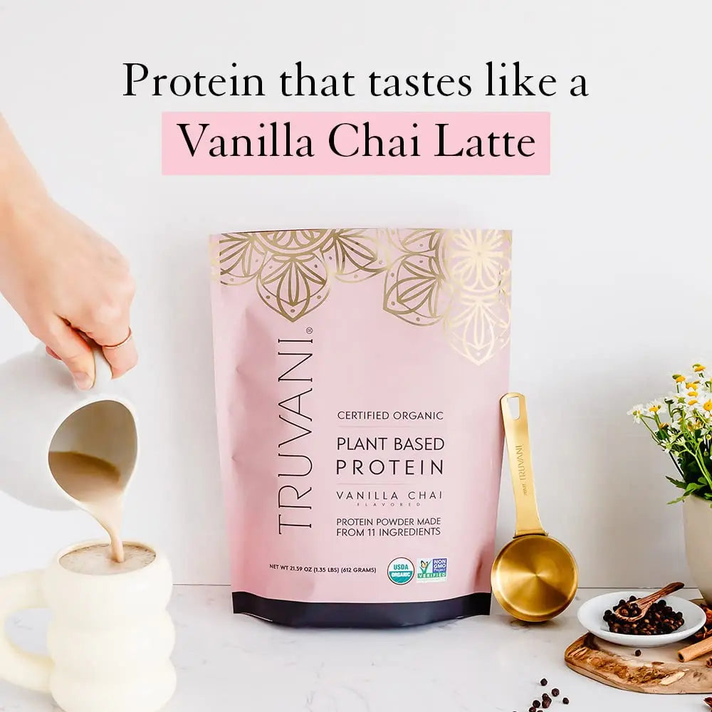 Truvani Organic Vegan Protein Powder Vanilla Chai - 20g of Plant Based Protein, Organic Truvani Au supplements