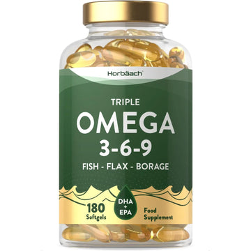 Triple Omega 3 6 9 Capsules | 180 Count | High Strength Supplement with DHA Horbäach Au supplements