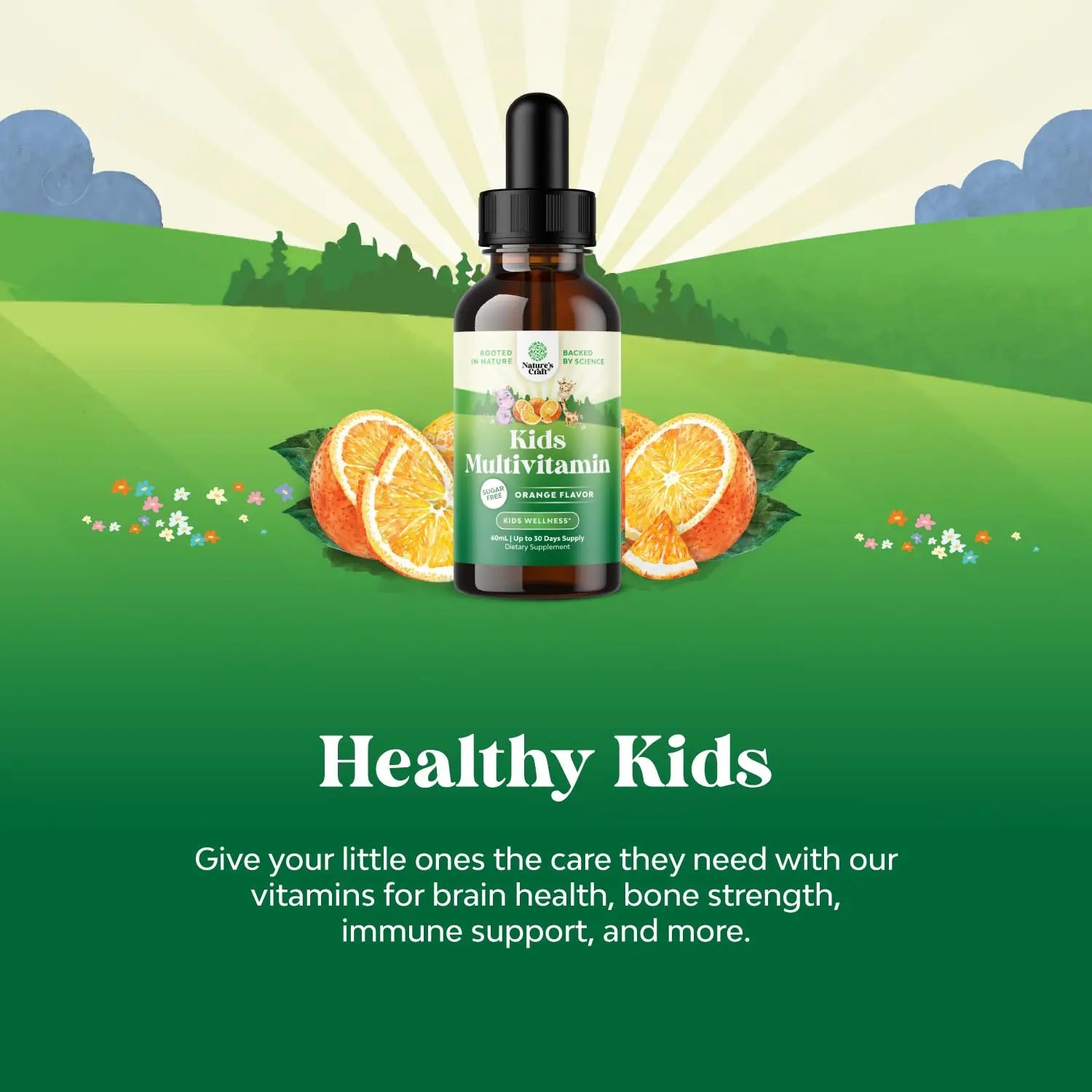 Bundle of Kids DHA Omega 3 Gummies - Fatty Acids Omega 3 6 9 for Brain Immune Strength Vision Focus Support and Liquid Multivitamin for Kids Immunity Support Natures Craft Au supplements