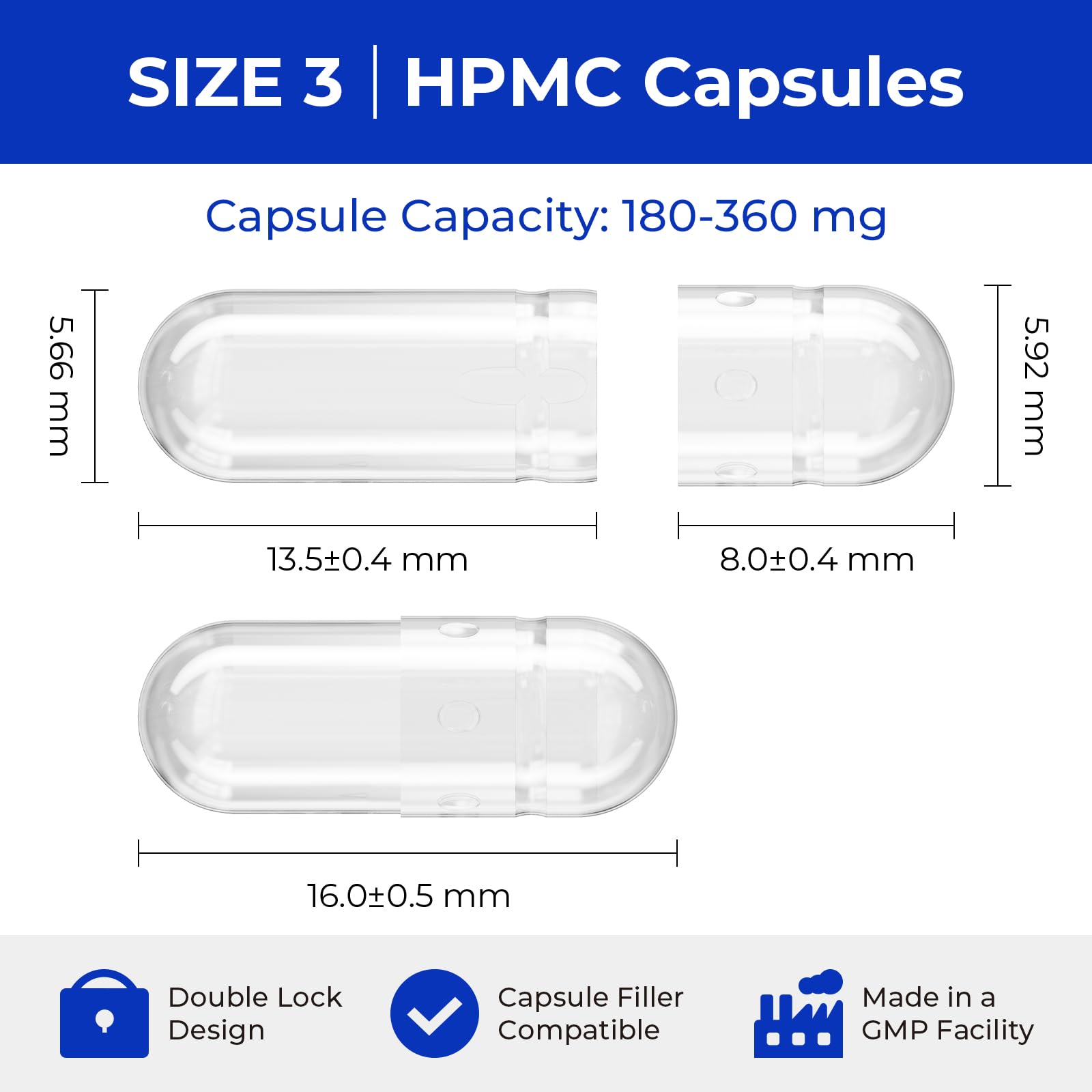 ATLEMISME Empty Vegan Capsules Size 3 - Vegan Capsules DIY Vegetable Capsule Filling - Veggie Caps with 2 Micro Lab Spoons for Capsule Filling ATLEMISME Au supplements