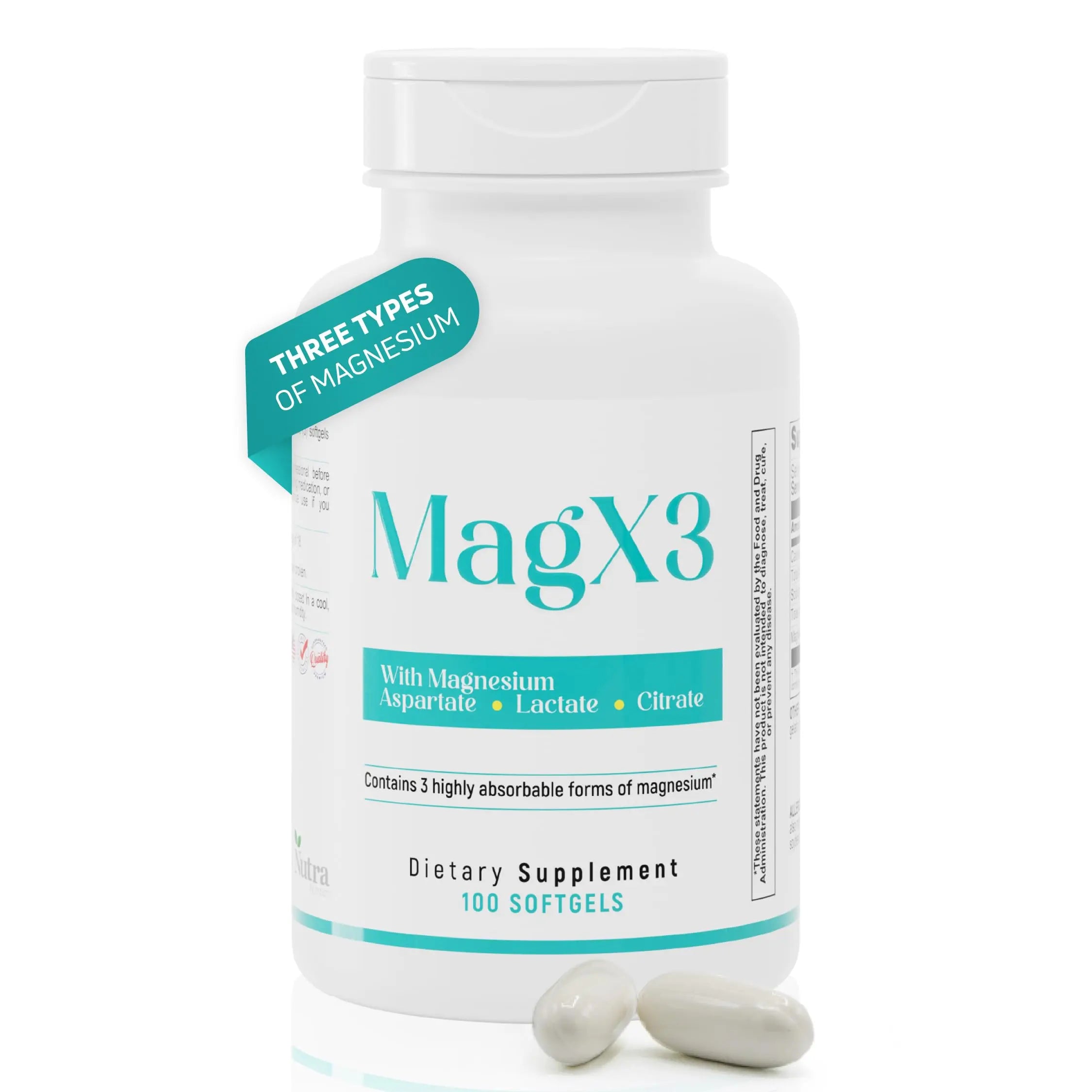 Magnesium Citrate Complex 400 mg – Triple Magnesium with Citrate, Aspartate & Lactate – High Absorption – 100 Softgels Nutra Nutrition Au supplements