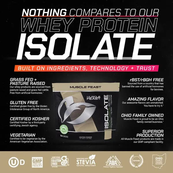 Muscle Feast Grass-Fed Whey Protein Isolate, All Natural Hormone Free Pasture Raised Muscle Feast Au supplements