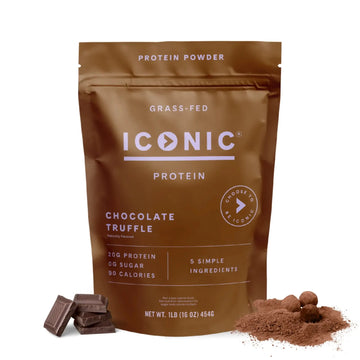 ICONIC Protein Powder, Chocolate Truffle - Sugar Free, Low Carb Protein Powder - Lactose Free, Gluten Free, Non-GMO - 20g Grass Fed Whey & Casein Protein ICONIC Au supplements