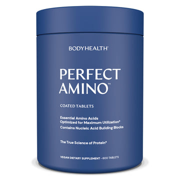 BodyHealth PerfectAmino (600 ct) Easy to Swallow Tablets, Essential Amino Acids Supplement with BCAAs, Vegan Protein for Pre/Post Workout & Muscle Recovery with Lysine, Tryptophan, Leucine, Methionine BodyHealth Au supplements