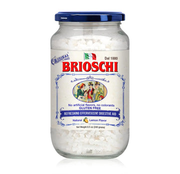 Brioschi Italian Lemon Flavored Refreshing Effervescent | Digestive Aid, Heartburn, Upset Stomach, Acid Indigestion | Gluten Free, No Colorants, No Artifictial Flavors | 48 Servings | 8.5 oz Glass Brioschi Au supplements
