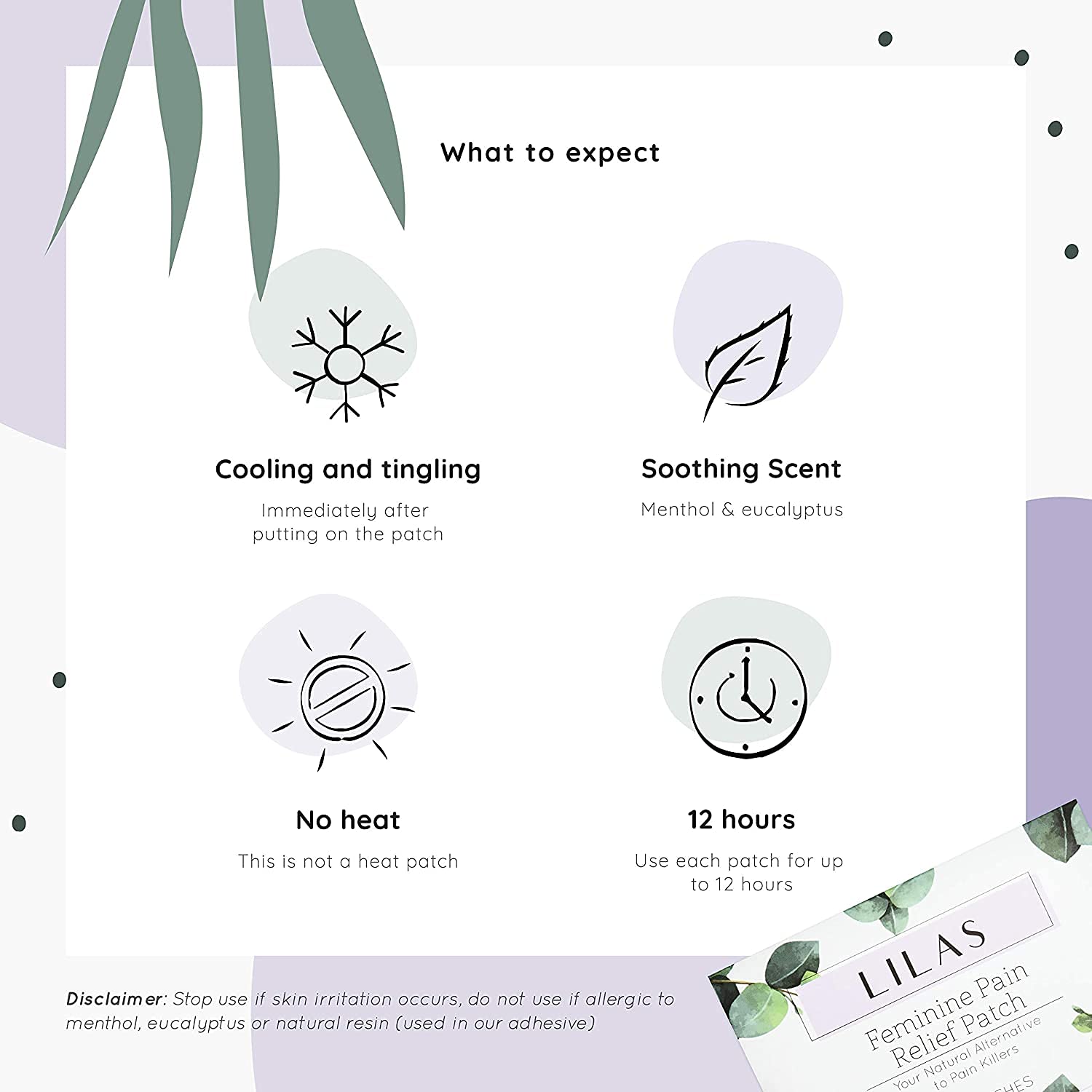 LILAS Period Cramps Pain Relief Patch - Pack of 5 LILAS Au supplements