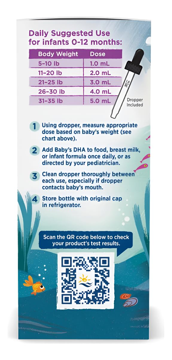 Nordic Naturals Baby’s DHA, Unflavored - 2 oz - 1050 mg Omega-3 + 300 IU Vitamin D3 - Supports Brain, Vision & Nervous System Development in Babies - Non-GMO - Servings May Vary Nordic Naturals Au supplements