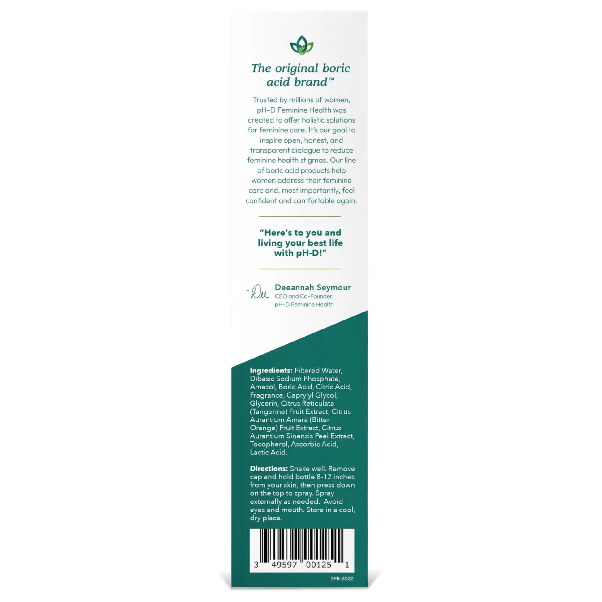 pH-D Feminine Health - Boric Acid Body Fresh Spray - Vegan, Paraben-Free, Plant Based pH-D Feminine Health Support Au supplements