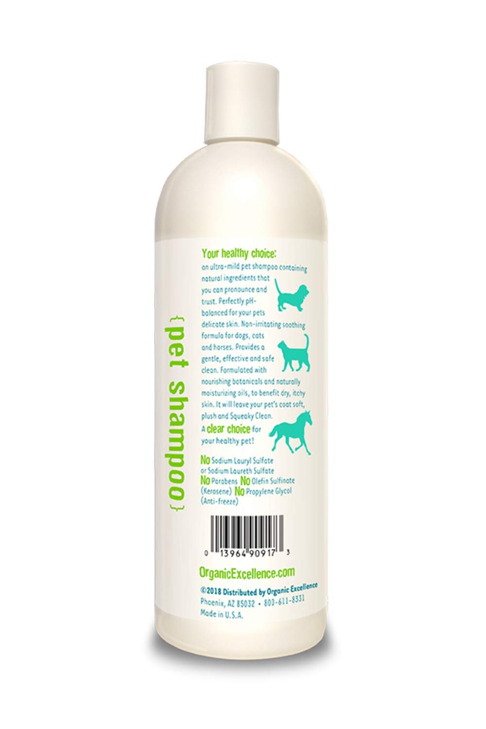 Organic Excellence Mild Dog Shampoo, Great for All Pets: Dogs, Puppies, Cats, Horses, Formulated for Sensitive Skin, Made with Aloe and Nourishing Botanicals - 16oz Organic Excellence Au supplements