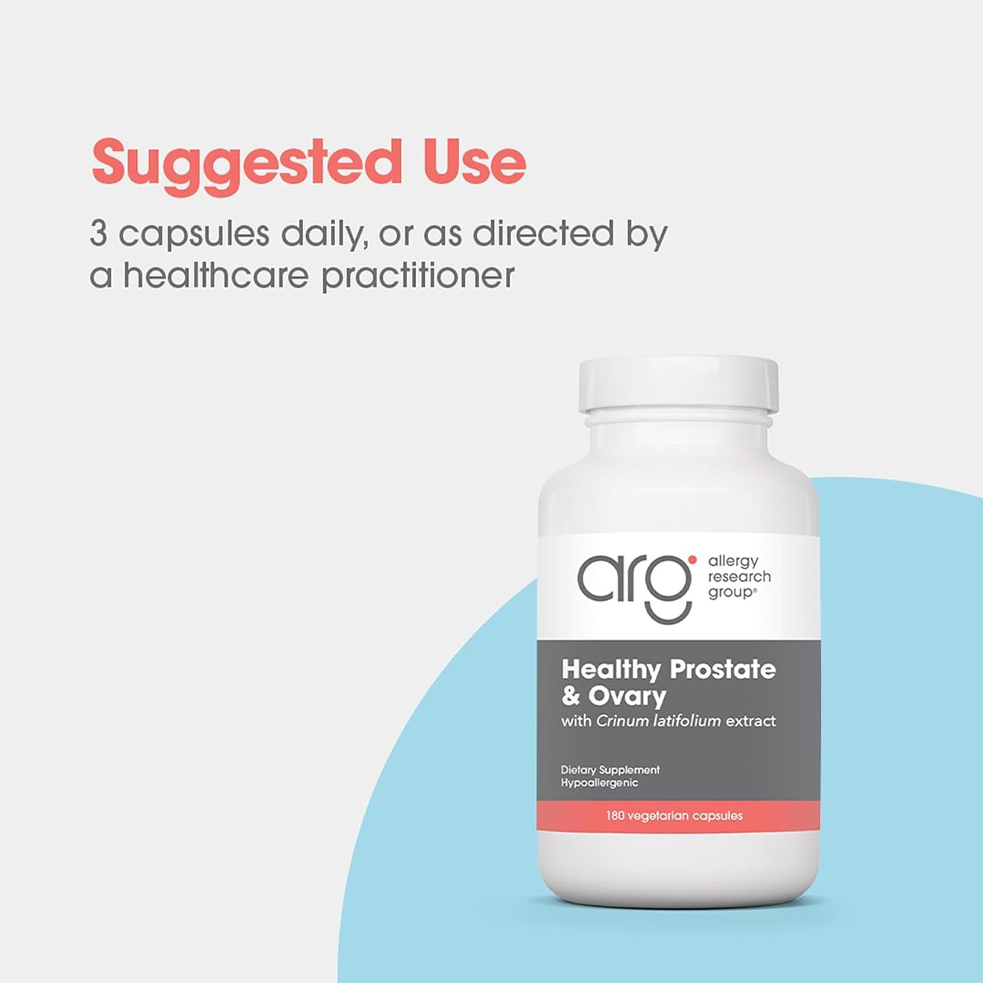 Allergy Research Group Healthy Prostate & Ovary - Traditional Chinese & Vietnamese Herbal Blend with Crinum Latifolium - Supports Reproductive Tissue & Immune Balance - 60 Servings - 180 Capsules Allergy Research Group Au supplements