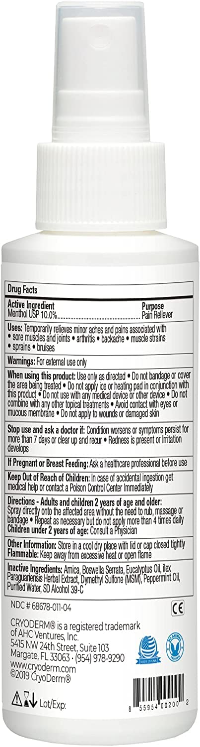 CryoDerm 4 oz Spray Cold Therapy (6 Pack) CryoDerm Au supplements