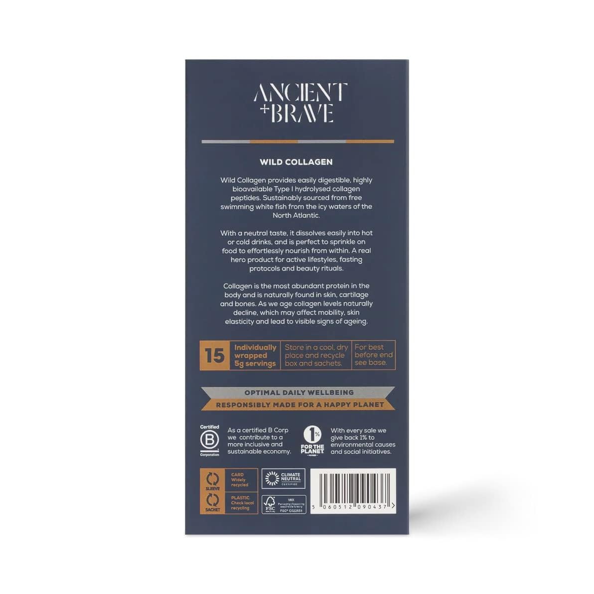 Ancient + Brave Wild Collagen Sachets 15 x 5g - Wild Caught Marine Collagen Powder Ancient + Brave Au supplements