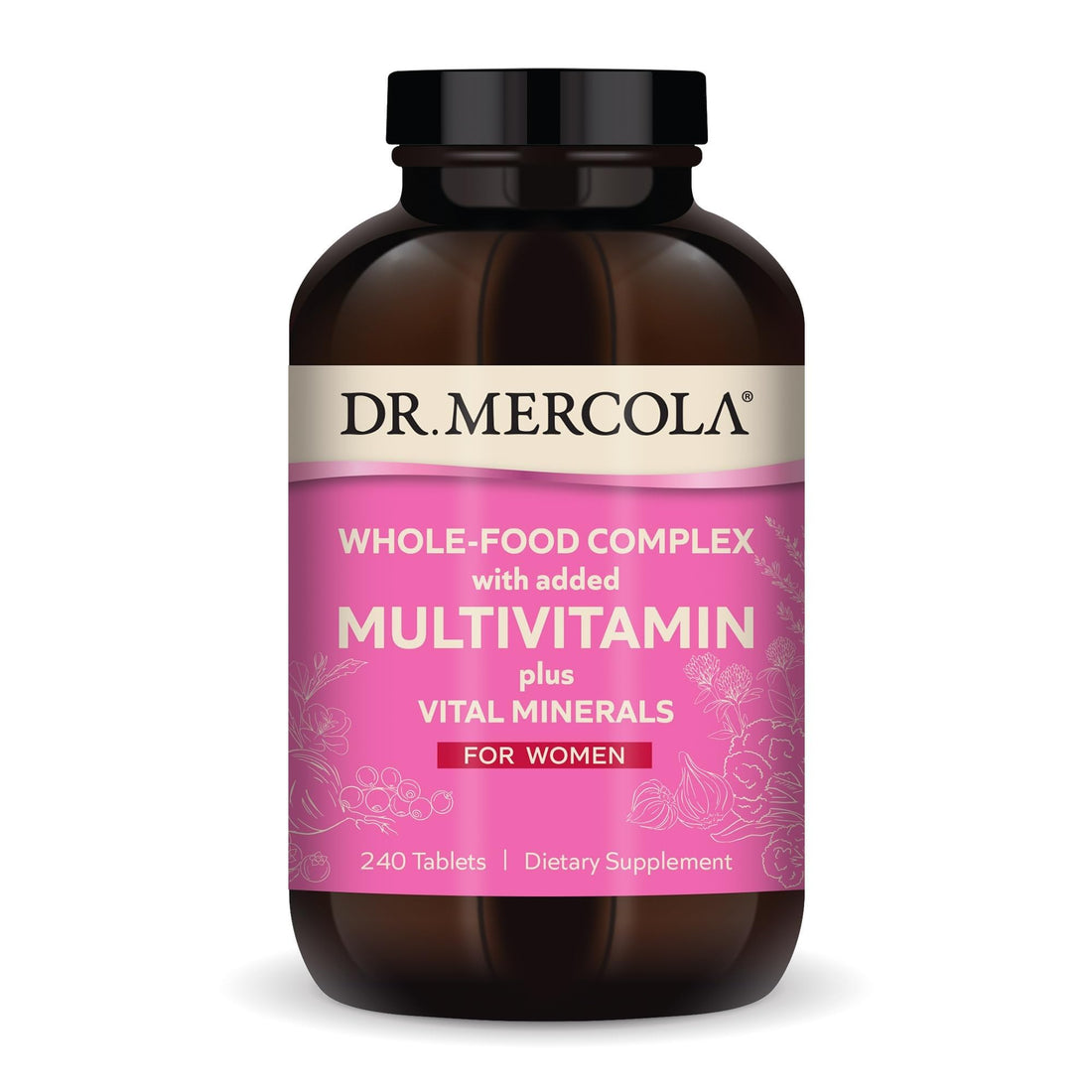 Dr. Mercola Whole-Food Complex for Women - with Added Multivitamin Plus Vital Minerals - Supports Energy & Cellular Health - Non-GMO, Gluten-Free & Soy-Free - 240 Tablets (30 Servings) Dr. Mercola Au supplements