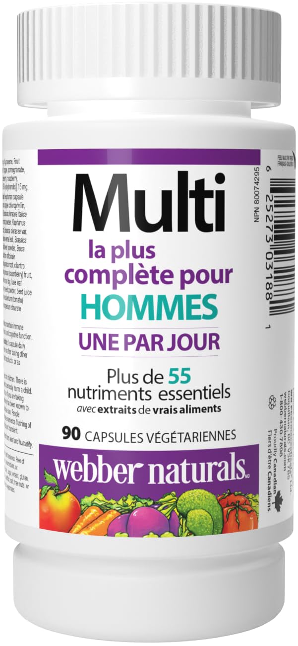 Webber Naturals Men's Most Complete Multi, 90 Vegetarian Capsules Webber Naturals Au supplements