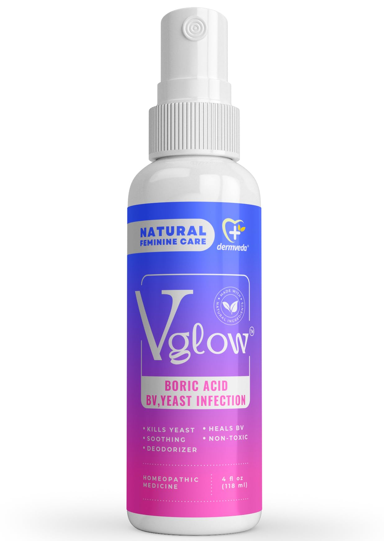 Dermveda Boric Acid BV Relief for Women - Natural Yeast Infection, Odor, Itch Relief Solution Dermveda Au supplements