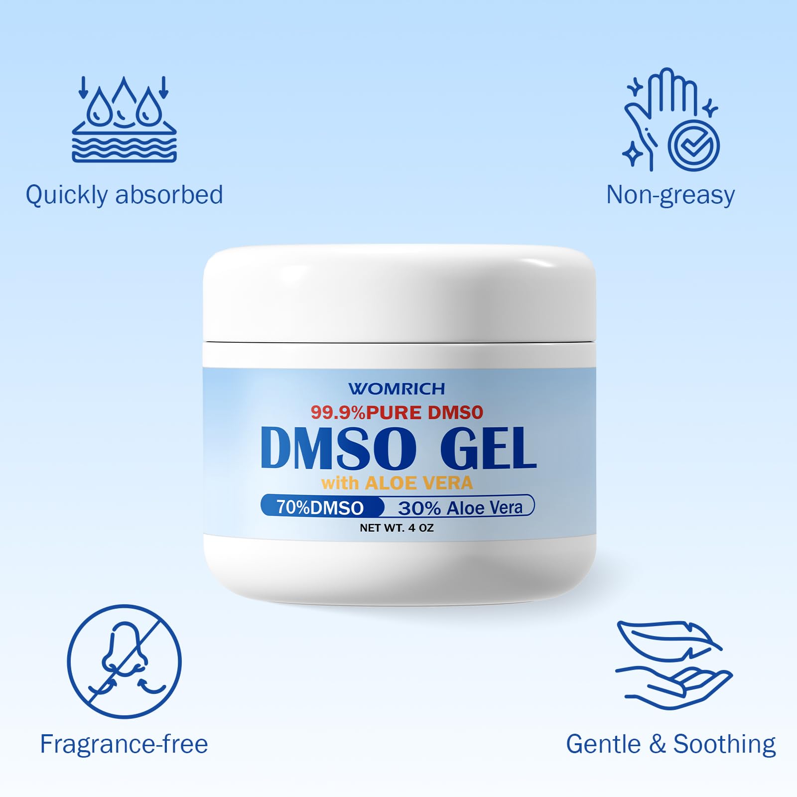 Lymph MD DMSO Gel with Aloe Vera - DMSO Pharmaceutical Grade for Joints and Muscles - Dimethyl Sulfoxide Cream 4 Oz - High Purity & Low Odor Lymph MD Au supplements