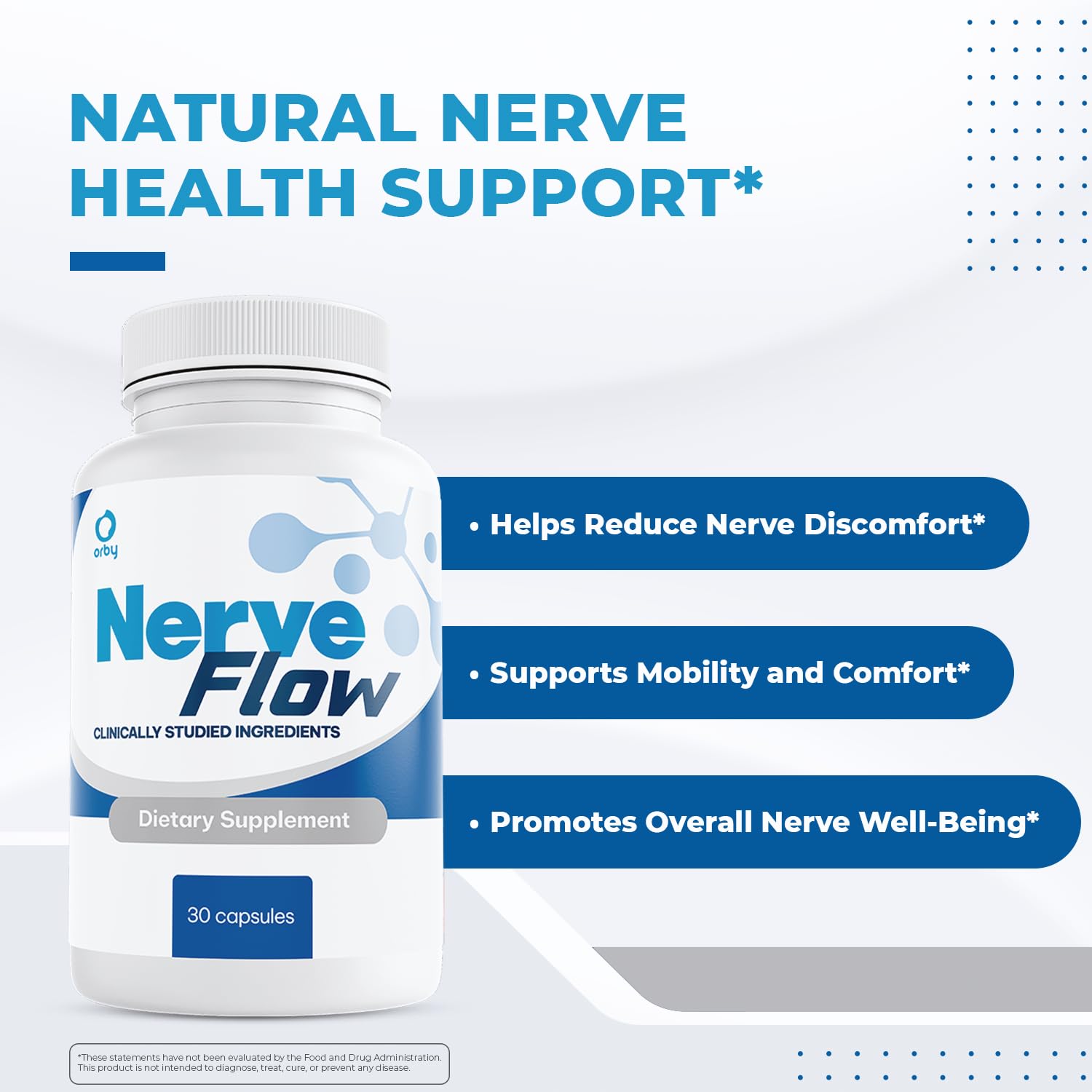 Orby NerveFlow – Natural Daily Wellness Supplement with Magnesium, Turmeric & CoQ10 – Non-GMO, GMP Certified, Made in USA – 30 Capsules, 1 Month Supply Orby Au supplements
