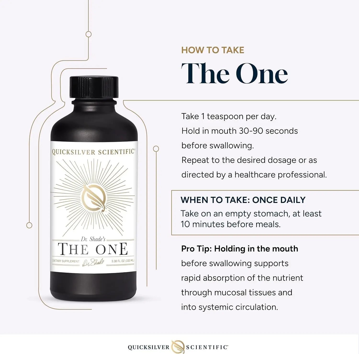 Quicksilver Scientific The ONE Mitochondrial Elixir - Mitochondria Supplement to Support Cellular Health with Phosphatidylcholine, Resveratrol, Reishi Mushroom & CoQ10 Liquid (3.38 Fl oz / 100ml) Quicksilver Scientific Au supplements