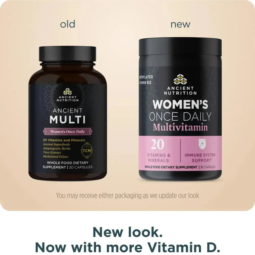 Ancient Nutrition Multivitamin for Women, Women's Once Daily Supplement, Methlyated Vitamin B, C, K2, Magnesium, Folate & Iron, Supports Bone Health, 30 Count Ancient Nutrition Au supplements