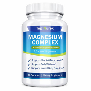 Top Nurex Magnesium Complex 1000 mg, 8-Source Magnesium Blend with Glycinate, Citrate, Malate & Taurate, Vegan Non-GMO Formula, 90 Capsules Kunnozz Au supplements