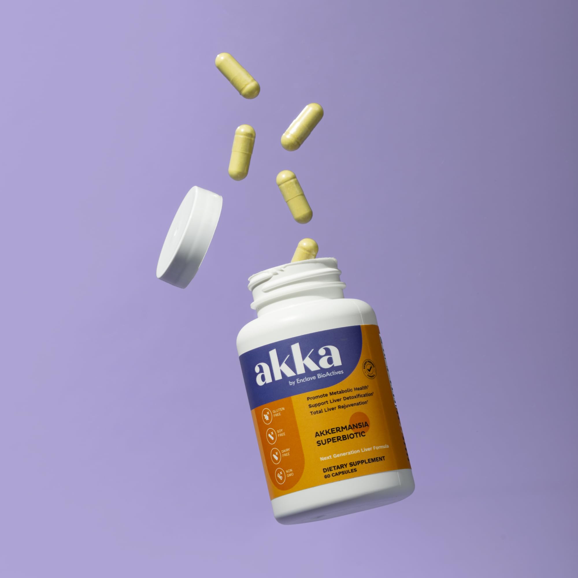 AKKA Premium Liver Cleanse Detox & Repair Superbiotic - Supports Liver Health & Function, Boosts Energy, Digestion & Metabolism with Bioavailable Pasteurized Akkermansia, Non-GMO, Gluten-Free, 60 Caps AKKA Au supplements