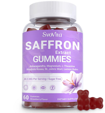 Svovita Saffron Supplements Gummies with Saffron Extract, Sugar Free 60 Count Svovita Au supplements