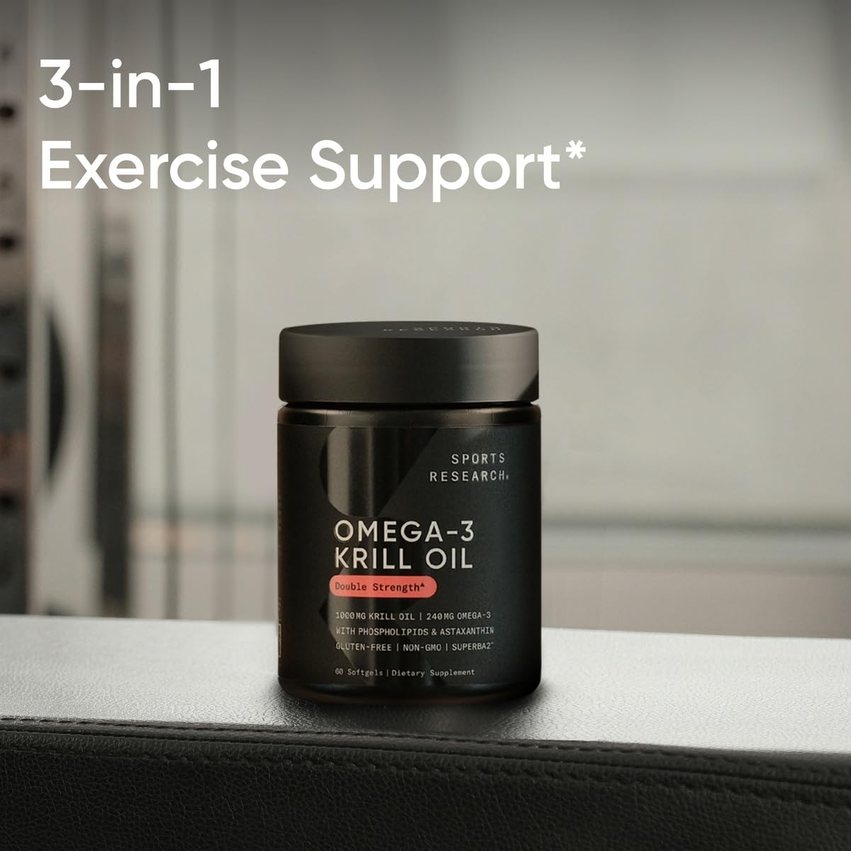 Sports Research® Omega-3 Krill Oil 1000mg - Pure Antarctic Superba Krill with Phospholipids, Choline & Astaxanthin - MSC Certified Sustainable · Non-GMO · Gluten Free - 60 Softgels Sports Research Au supplements