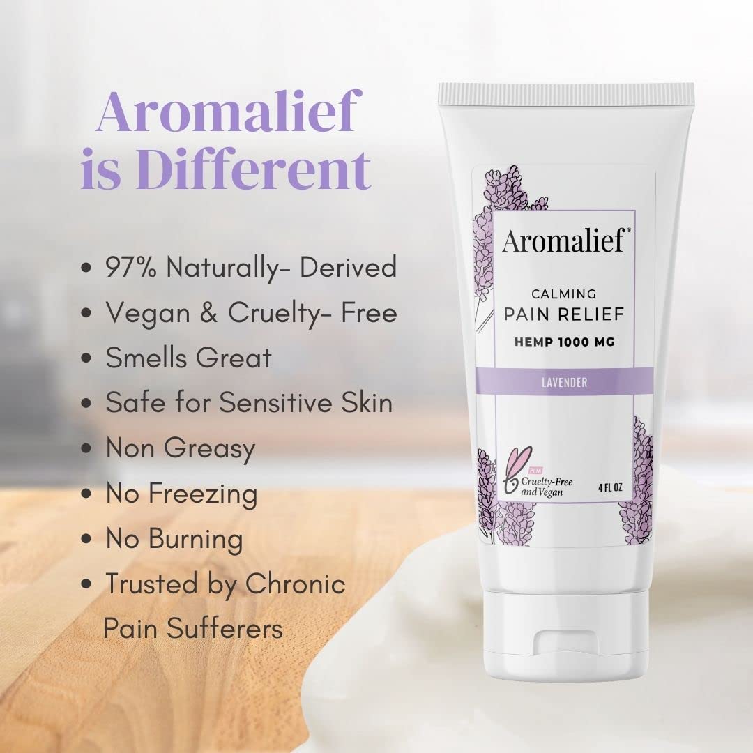 Hemp Cream with Lavender Aromatherapy - 1000MG Made in USA - Muscle & Joint Relief - Menthol, Glucosamine, Chondroitin MSM - Vegan Aromalief Au supplements