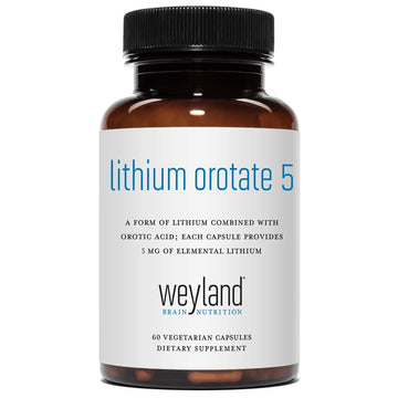 Lithium Orotate - 5mg of Elemental Lithium per Vegetarian Capsule Weyland Brain Nutrition Au supplements