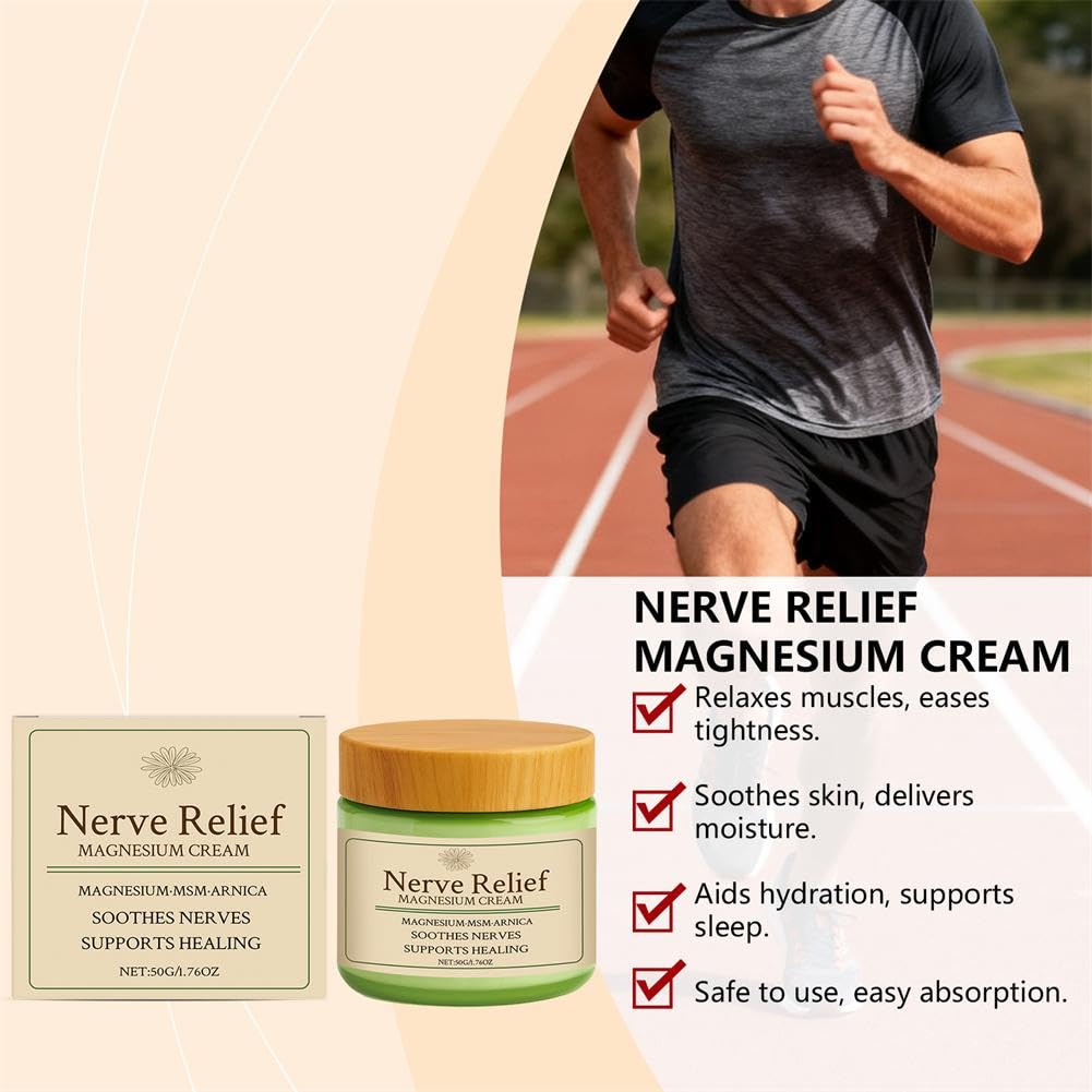 Total Relief Magnesium Cream - Nerve Relief Magnesium Cream with MSM & Arnica,Total ReliefCream for Muscle Relaxation, Soothes Nerves & Daily Soothing Support, Deep Hydration,50g/1.76oz Aus Healthcare Au supplements