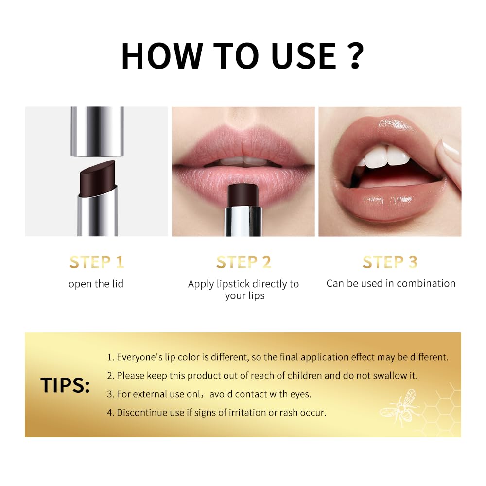 Honey Lipstick Tinted Lip Balm - Sheer Hydrating Lipstick for All Skin Tones - Moisturizing Lip Color, Nourishing Lip Balm with a Hint of Natural Black Cherry Tint BAISEN DIARY Au supplements