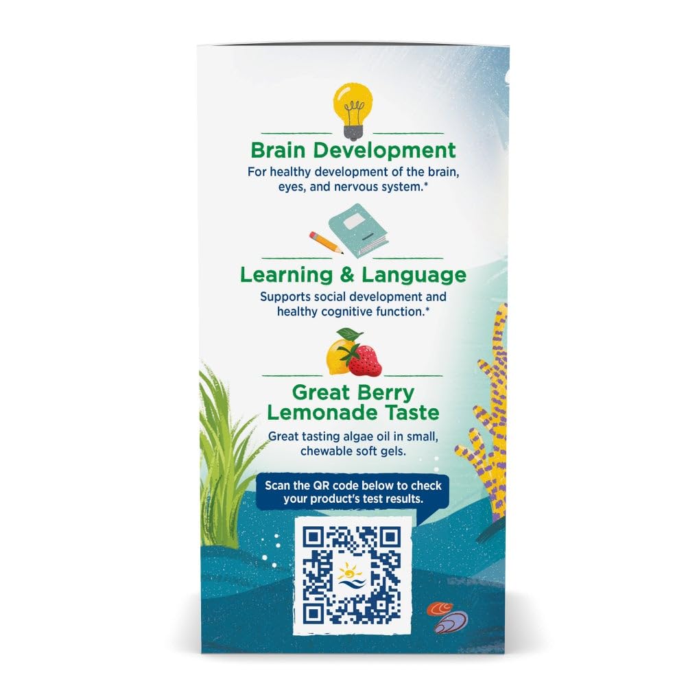 Nordic Naturals Children's DHA Vegetarian - Kids DHA Omega-3 Supplement -Algae Oil - Berry Lemonade Mini Chewables - Plant-Based Formula for Ages 3+ - 120 Soft Gels - 40 Servings Nordic Naturals Au supplements