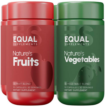 Equal Supplements Fruits and Vegetables Capsules | 2 Month Supply | GMP Certified-Manufactured in US | Fruit and Veggies Supplement for Balance | of Nature, Fruit and Vegetable Capsule for Adults Equal Supplements Au supplements