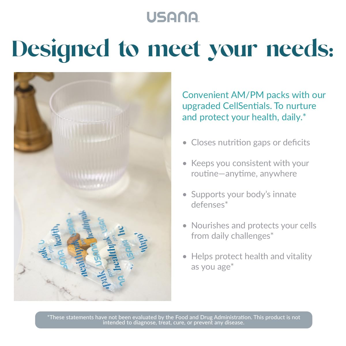 USANA HealthPak with InCelligence Technology and Essential Nutrients and Antioxidants to Support Total Body Health* – Convenient Daily AM/PM Packets – 56 Packets – 28 Day Supply USANA Au supplements