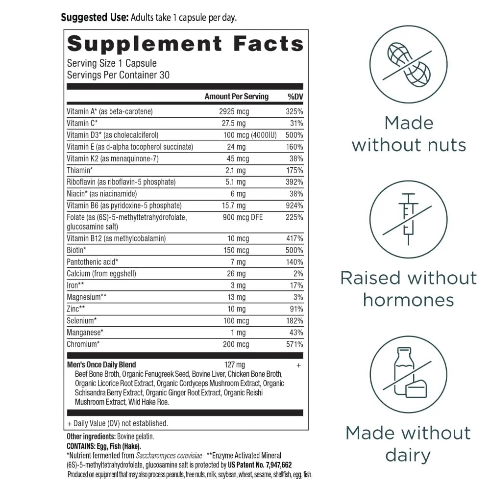 Ancient Nutrition Multivitamin for Men, Ancient Multi Men's Once Daily Vitamin Supplement 30 Ct, Vitamin A, Vitamin B and Vitamin K2, Fenugreek Seed Ancient Nutrition Au supplements