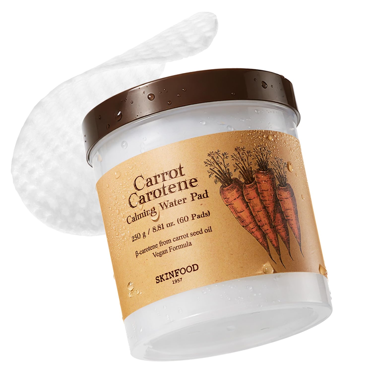 SKINFOOD Carrot Carotene Toner Pads, Hydrating & Soothing for Dry Skin, Instant Cooling, After Sun & Heat Care, Cotton Facial Toner Pads, Korean Skincare for Face (60 Counts) SKINFOOD 1957 Au supplements