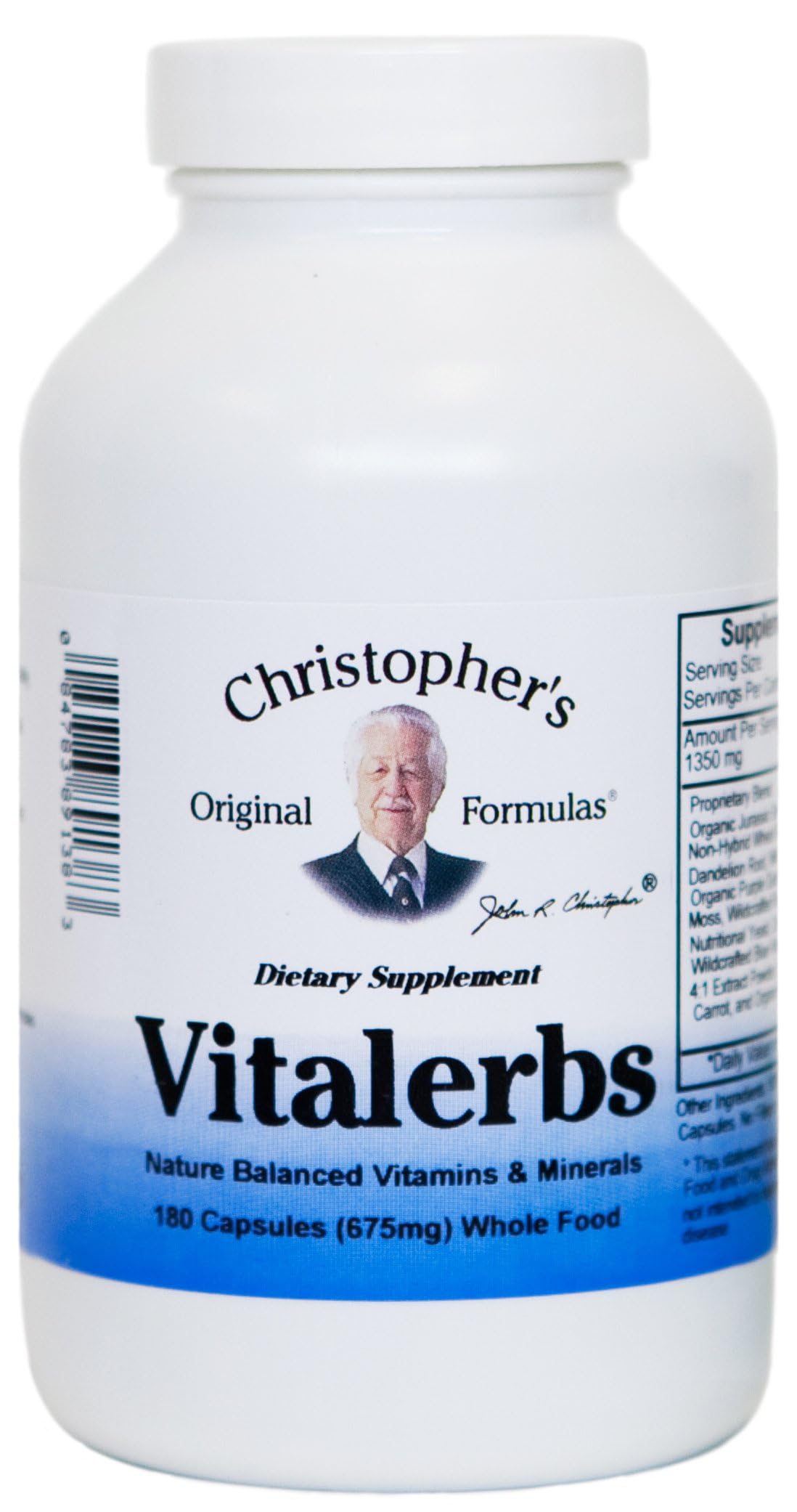Christopher's Original Formulas Vitalerbs, Nutrient-Rich Herbal Supplement, 180 Veg Caps Christopher's Original Formulas Au supplements