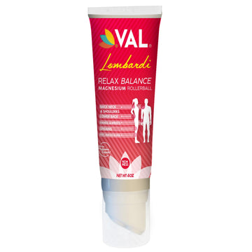 VAL Lombardi Relax Balance Magnesium Rollerball | Zechstein Magnesium + Herbal Extracts | Joint & Muscle Relief for Neck, Back, Legs | No Mess, Non-Greasy | 4oz VAL Au supplements
