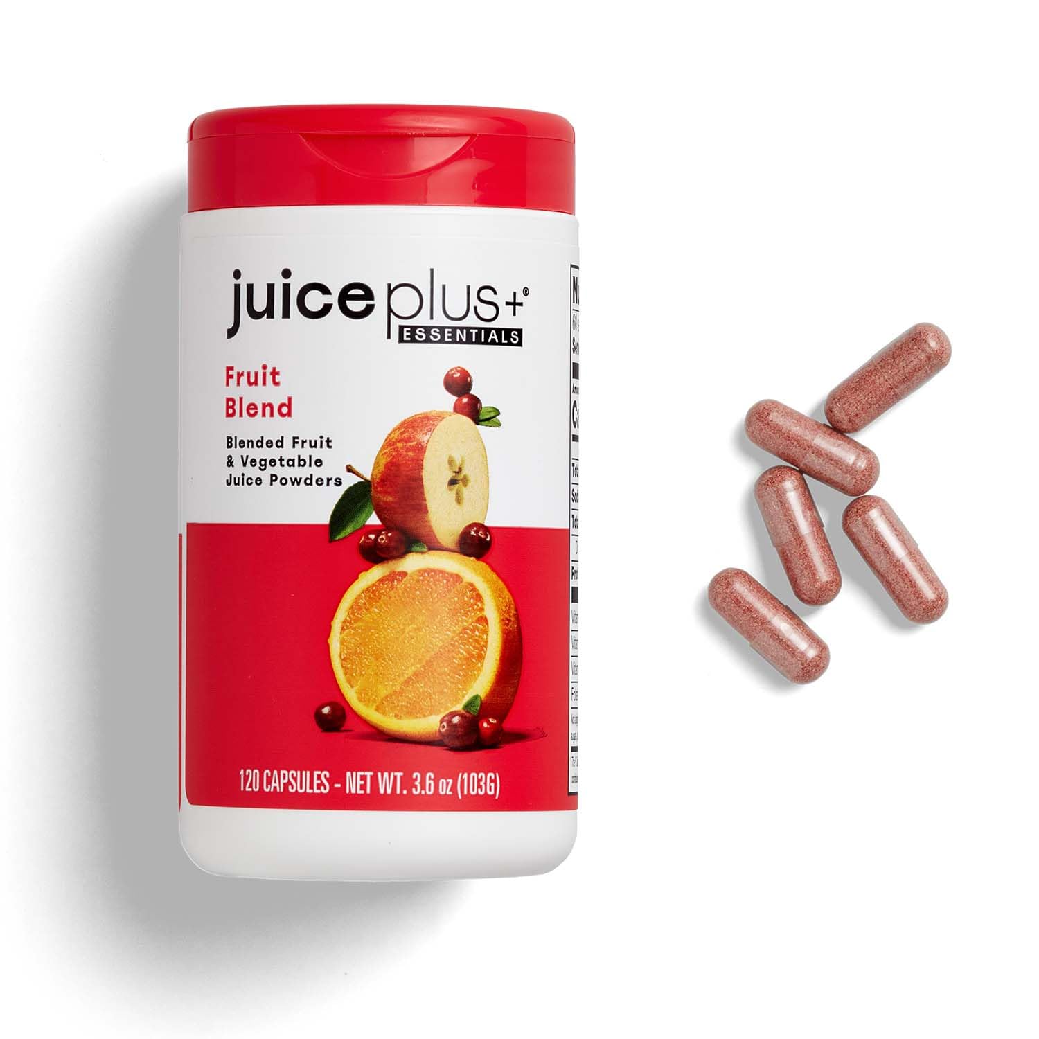 JuicePlus+ Fruit Blend: Plant-Based Whole Food Supplement with Apple, Peach, Cranberry, & More! - Vegan, Gluten-Free, Non-GMO, Kosher - Packed with Plant-Based Vitamins - 1 Bottle (60 Servings) Juice Plus+ Au supplements