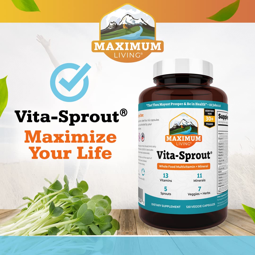 Maximum Living - Vita-Sprout Whole-Food Multivitamin & Phytonutrient Blend - 120 Capsules Maximum Living Au supplements