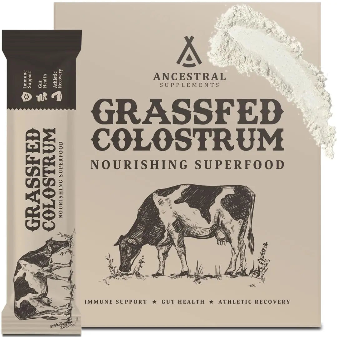 Ancestral Supplements Grass Fed Beef Bovine Colostrum Powder Packets, Immune Support Ancestral Supplements Au supplements