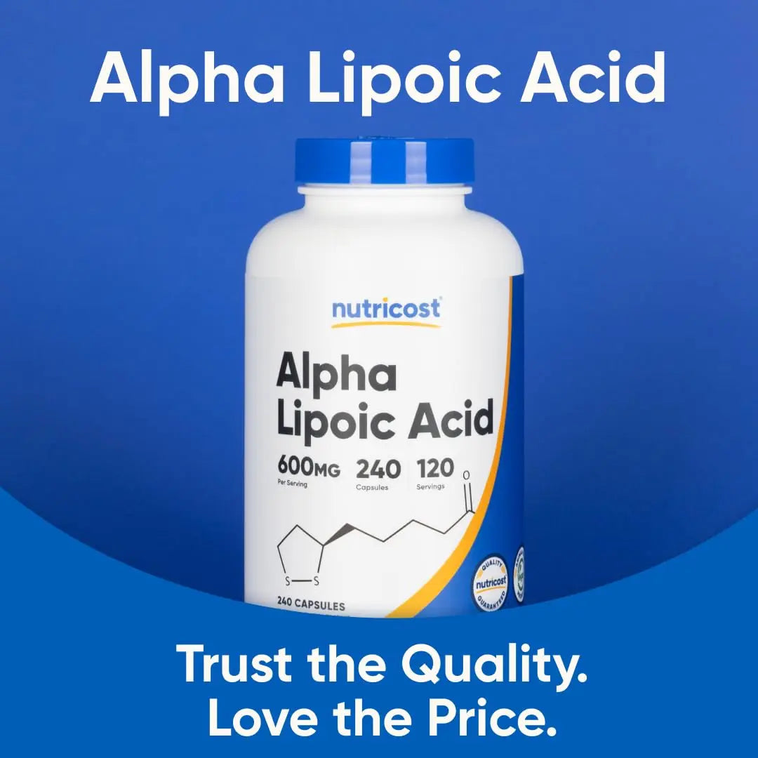 Nutricost Alpha Lipoic Acid 600mg Per Serving, 240 Capsules - Gluten Free, Vegetarian Capsules, Soy Free & Non-GMO Nutricost Au supplements