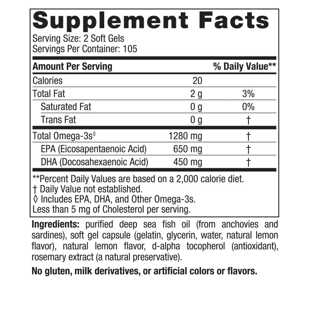 Nordic Naturals Ultimate Omega, Lemon Flavor - 210 Soft Gels - 1280 mg Omega-3 - High Nordic Naturals Au supplements