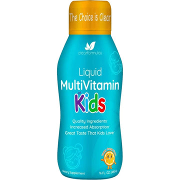 Sugar Free Liquid Multivitamin for Kids - High Absorption Kids Liquid Multivitamin with Vitamins A C D E & B Complex Plus Quercetin Immune Support Complex Clear Formulas Au supplements