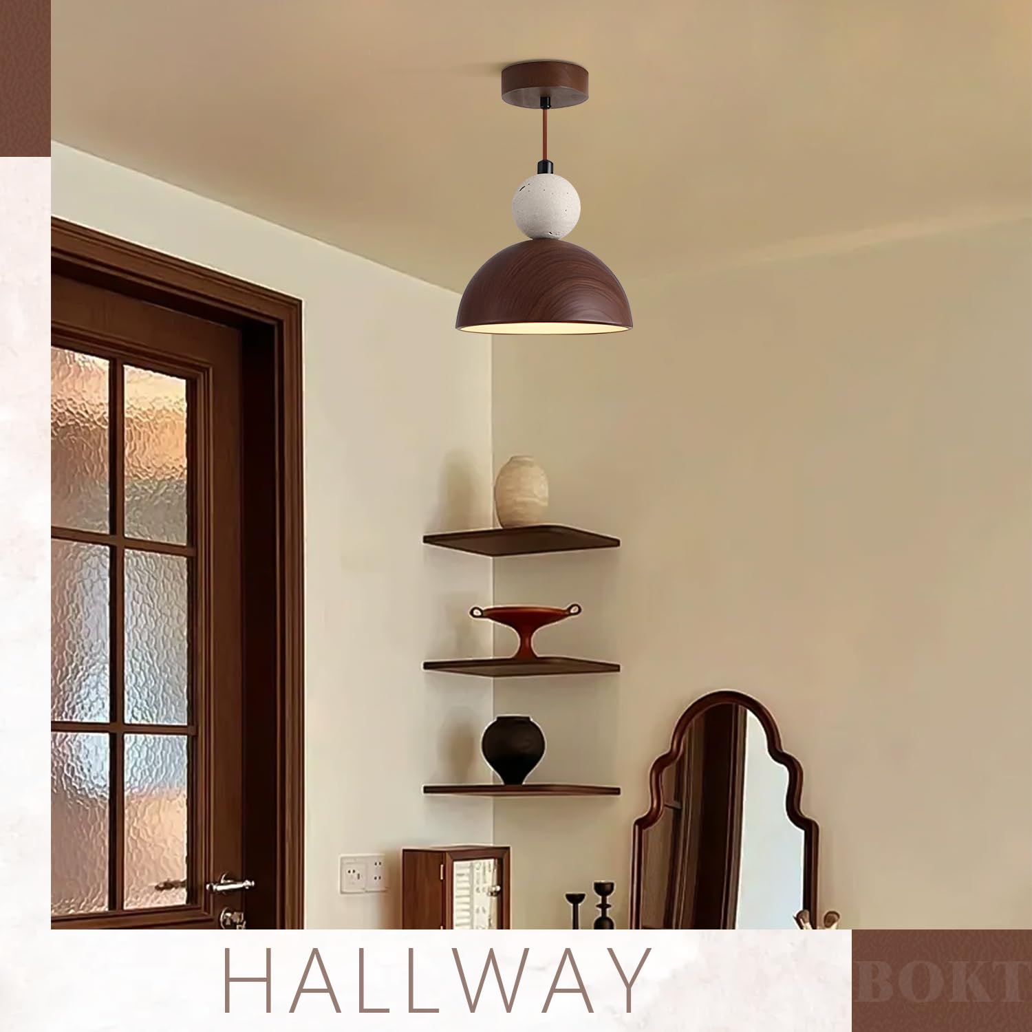 BOKT Wabi Sabi Pendant Light Nordic LED Ceiling Hanging Light Modern Natural Stone Pendant Light Adjustable Dimmable Walnut Mini Chandelier for Dining Room Living Room BOKT Au supplements