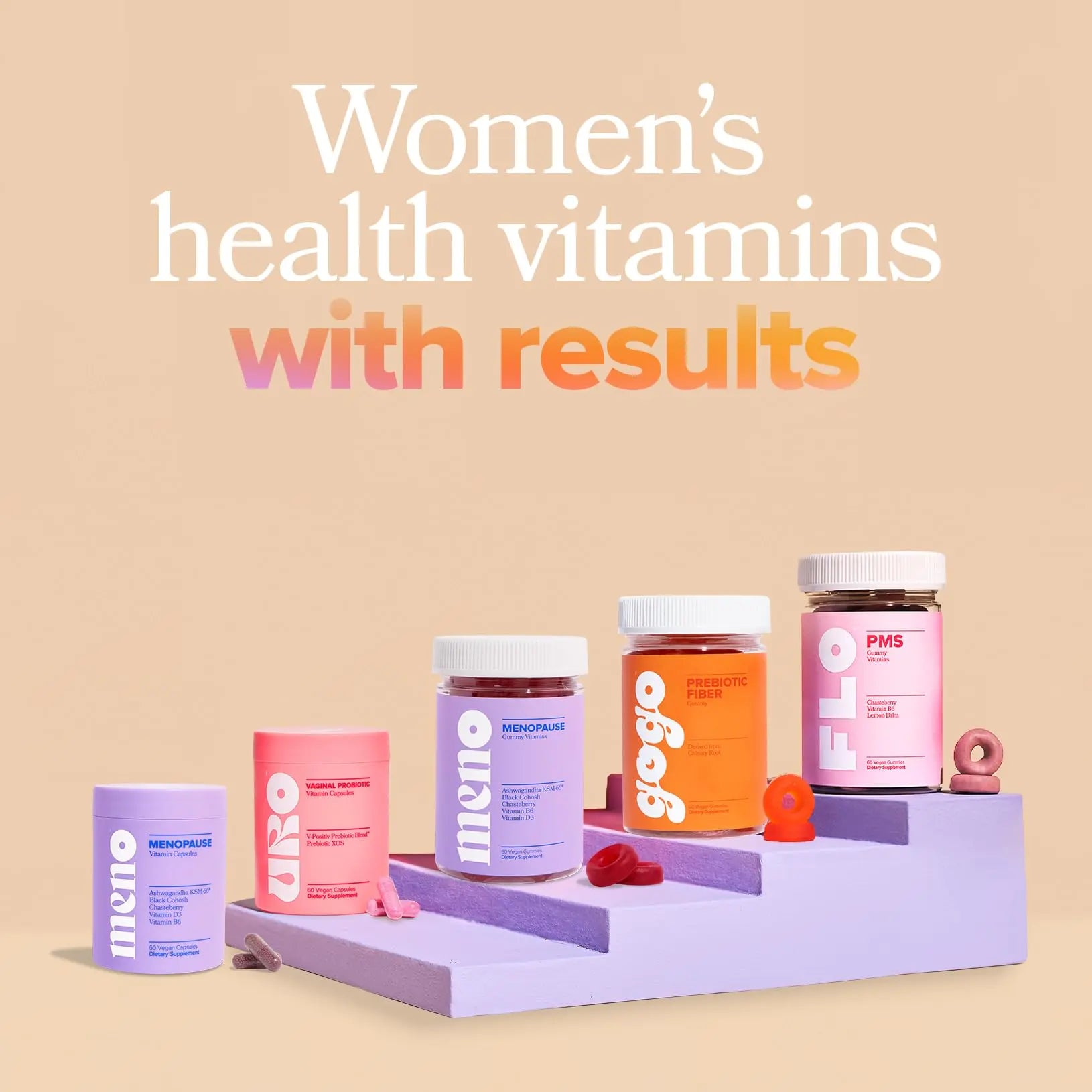MENO Gummies for Menopause, 30 Servings (Pack of 2) - Hormone-Free Menopause O Positiv Au supplements