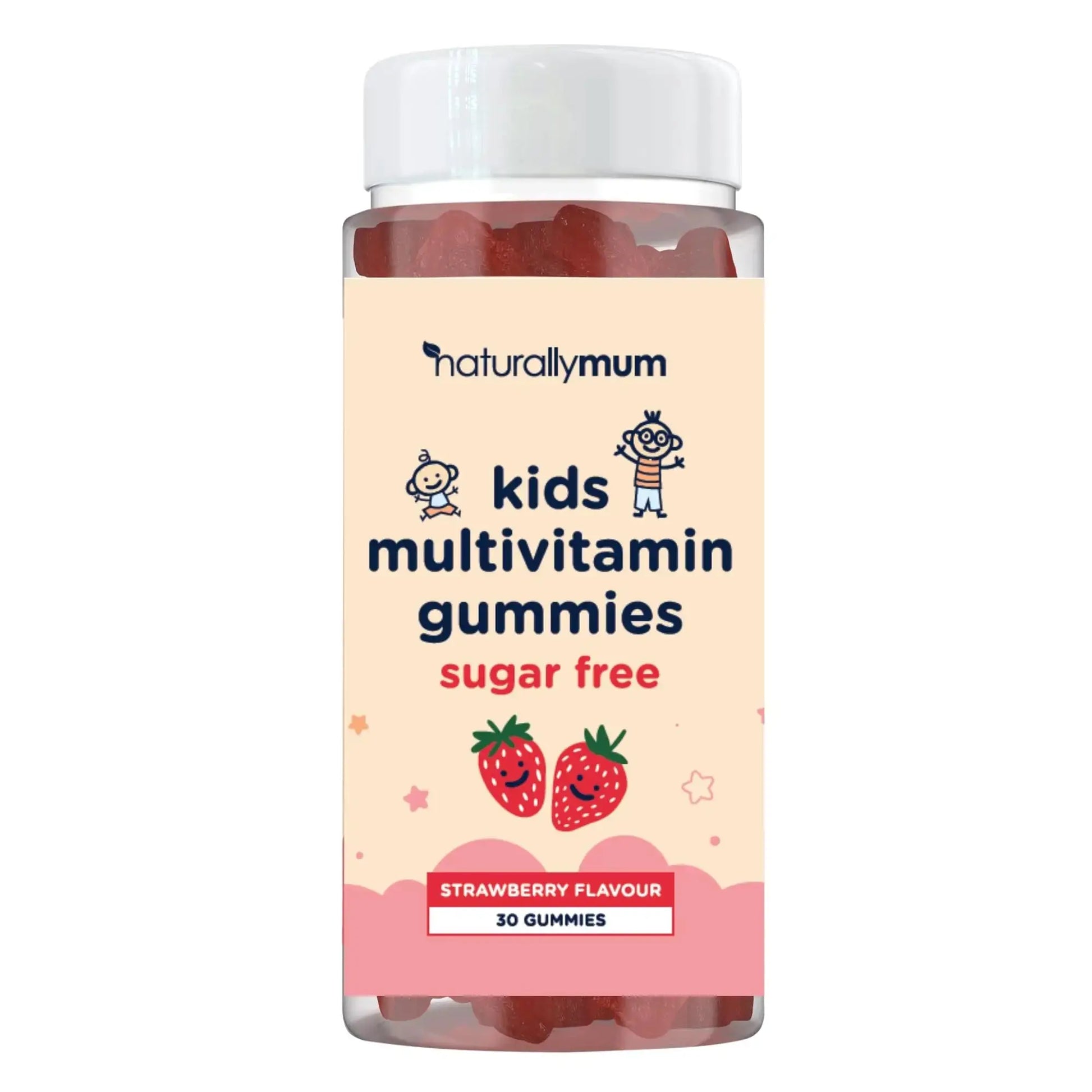 NaturallyMum Kids Multivitamin Gummies | for Children | Vegan Friendly | 30 Chewable Gummies | with Vitamins A, D, E, B6, B12, C | NaturallyMum Au supplements