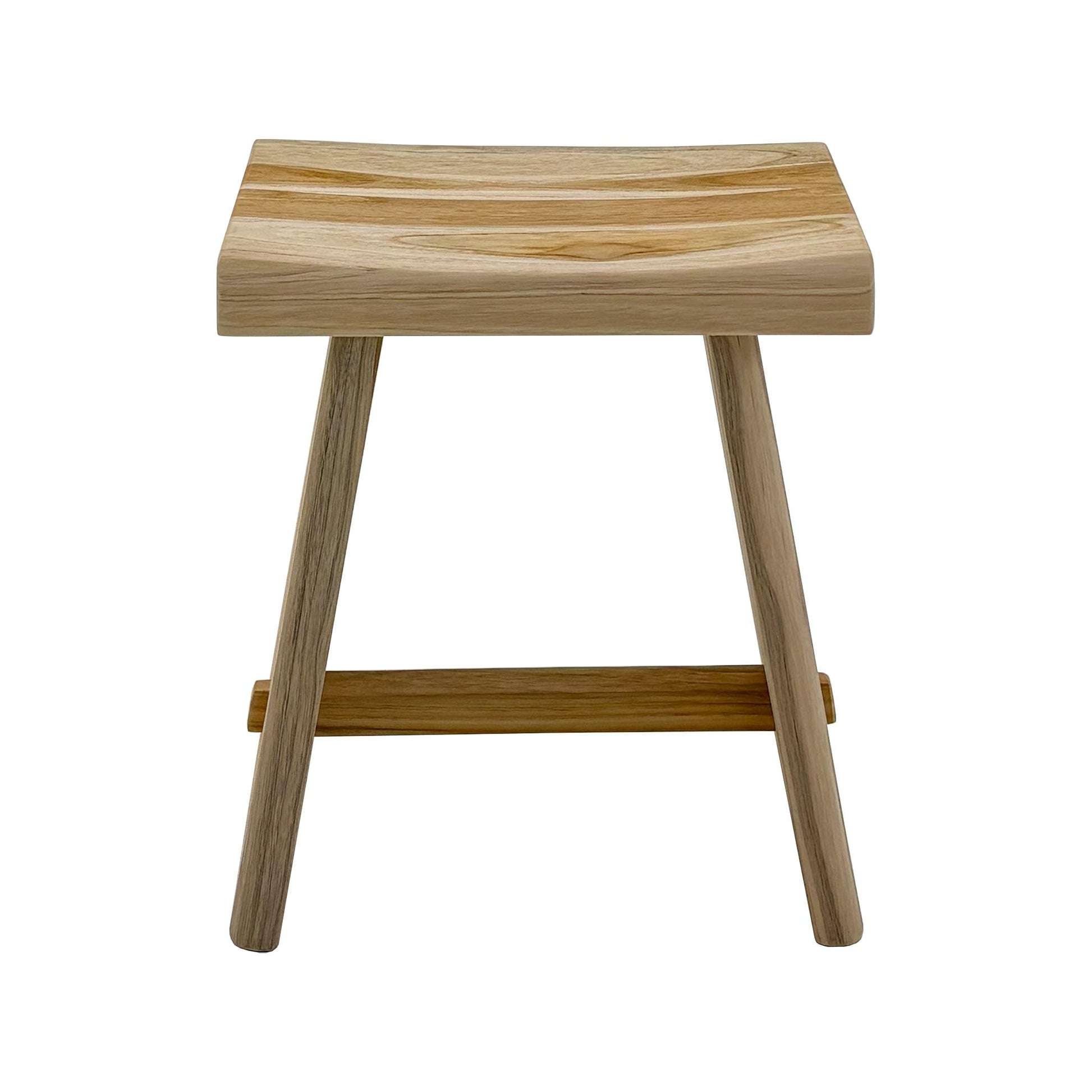 Nordic Teak Natural Teak Shower Stool with Curved Seat & Shelf | Spa-Style Bench for Bath | Shower | SPA | Pool | Patio | Select Grade (Natural Salem) NORDIC STYLE TEAK Au supplements