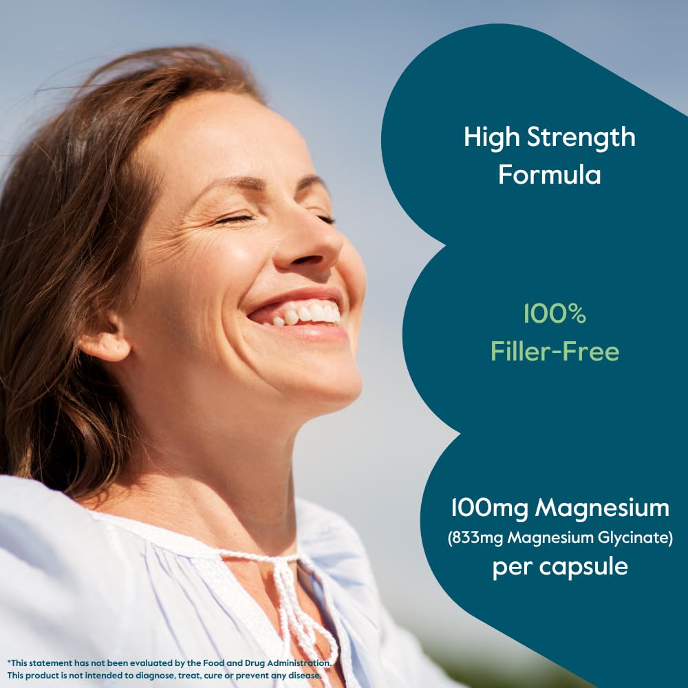 BESTVITE Filler-Free Magnesium Glycinate - 400mg of Magnesium per Serving (240 Veg Caps)- Chelated Bisglycinate for Muscle, Relaxation, Stress & Sleep Support* - For Men & Women - No Stearates - Vegan BESTVITE Au supplements